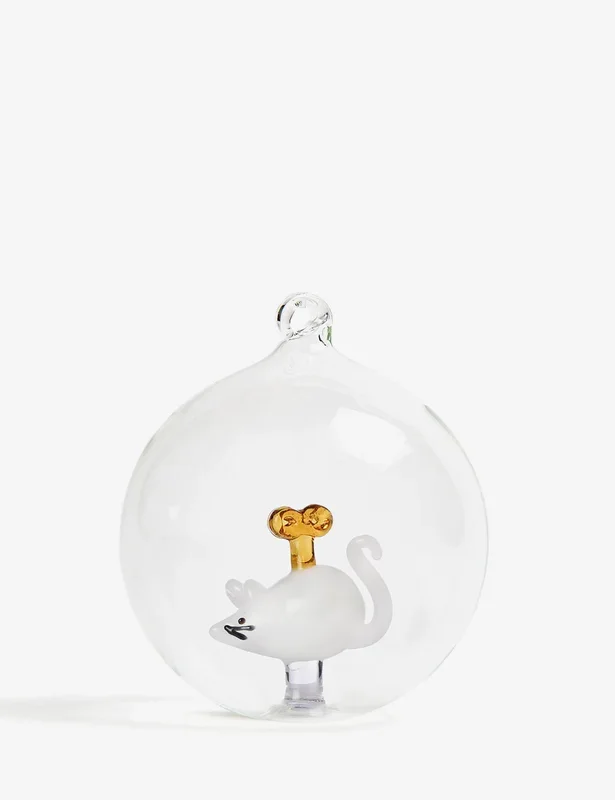 White mouse christmas ball