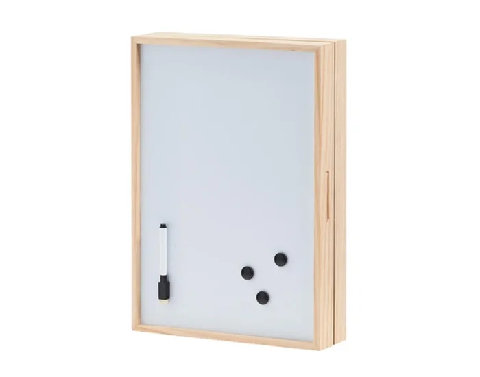 ZELLER boîte à clés avec tableau mémo bois blanc 30x8x42 cm
