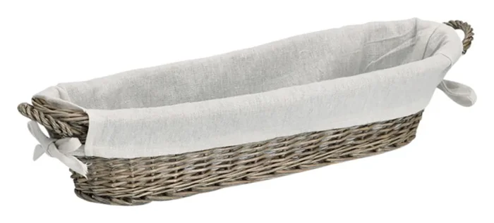 ZELLER corbeille à pain baguette avec sac 49x14x10 cm