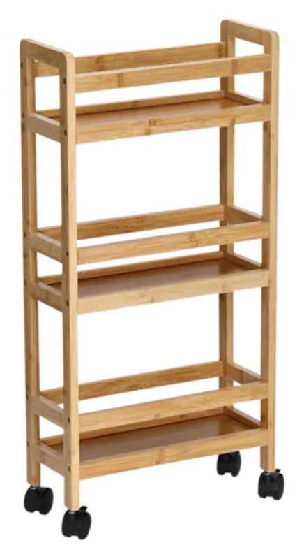 ZELLER desserte avec 3 étagères bambou/MDF 36x15x74 cm