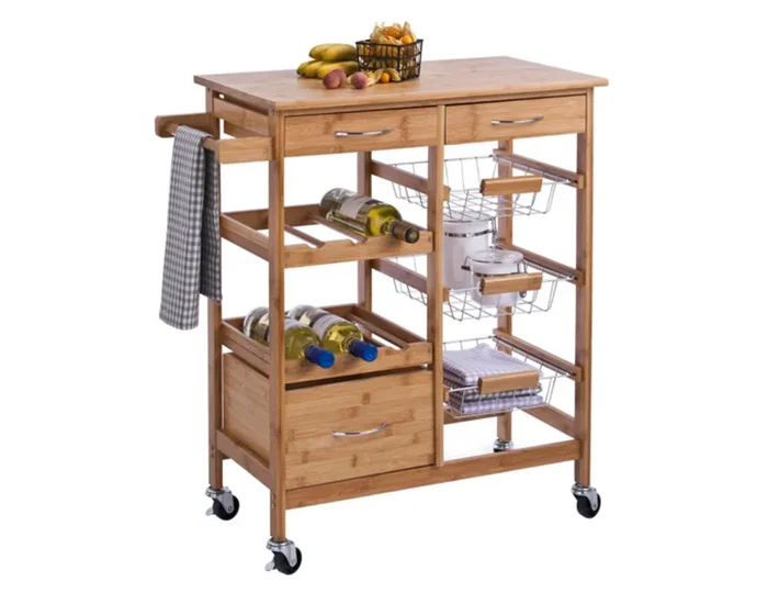 ZELLER desserte de cuisine Bambou 66x38x84 cm