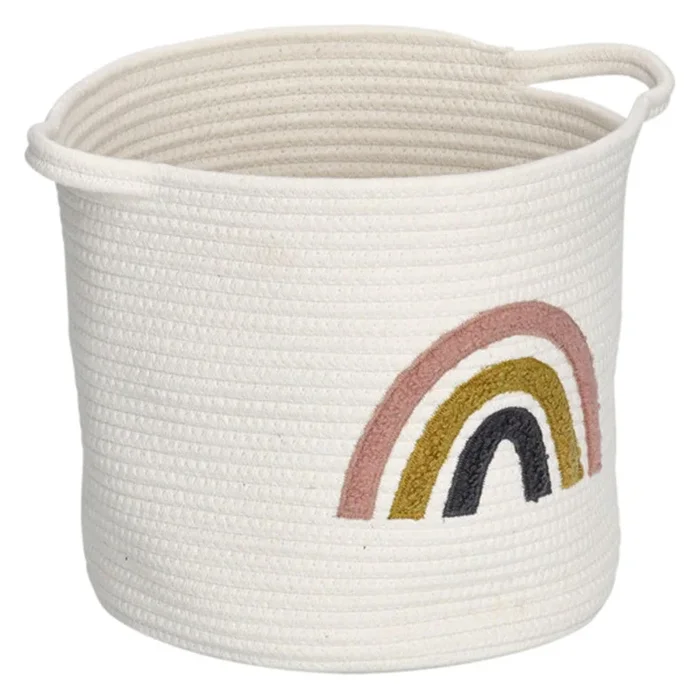 ZELLER panier de rangement Rainbow blanc ø 32×28 cm