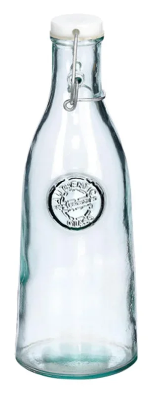 ZELLER PRESENT Bouteille en verre recyclé avec bouchon mécanique 1000 ml