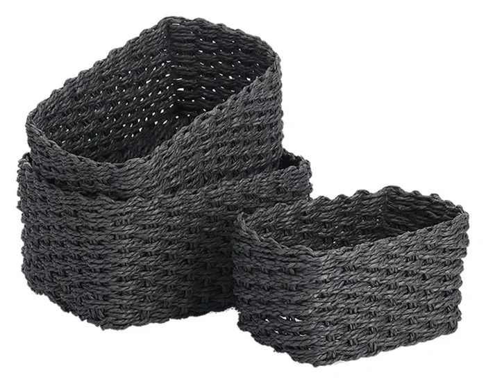 ZELLER set de paniers de rangement 3 pièces noir